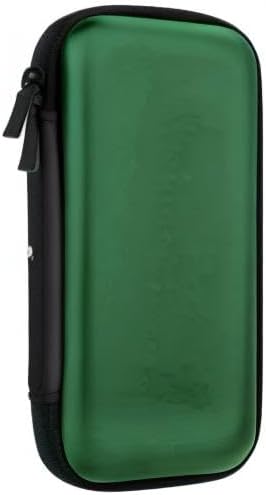 iMangoo Travel Essential Electronics Organizer Charger Case, Shockproof Dual Zipper Power Bank Cables Tech Accessories Pouch Purse, Men & Women Travel Must Have Storage Bag, 6.5x3.2x1 inch Green