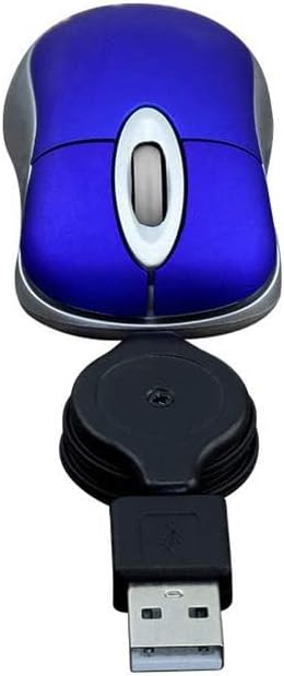 Wired Mouse Mini Small Travel Mice with Retractable Cable Portable Compact Pocket Tiny Handheld Little Blue USB-A Mouse for Laptop PC Computer Macbook Kids Girl Boy Women Men Small Hands Gift