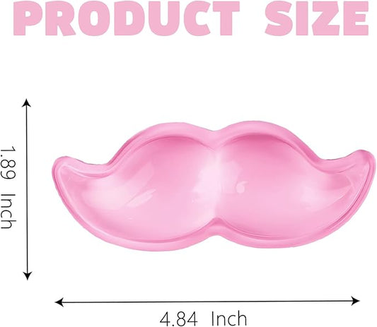 Gel Wrist Rest for Keyboard and Mouse Transparent Pink Mustache Elbow Pad Cushion Ergonomic Cute Clear Cool Mouse Wrist Pad Silicone Non-Slip Support for Computer Gaming Home Office Men Hand Pillow