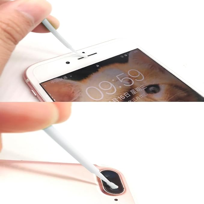 100 Pack Phone Charge Port Cleaning Tool kit,Bendable Mini Soft Round Brushes Cleaner Compatible with iPhone 11 Pro Speaker Tablet Camera Laptop Computer Smartphone, White - Image 7