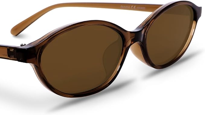 GUVIVI Retro Oval Sunglasses for Women Chic Cat Eye 90s Sunnies Lightweight Narrow Shades Trendy UV protection Sun Glasses
