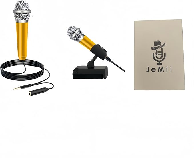 Mini Microphone for Voice Recording, Chatting and Singing on iPhone, Android, PC (Gold)