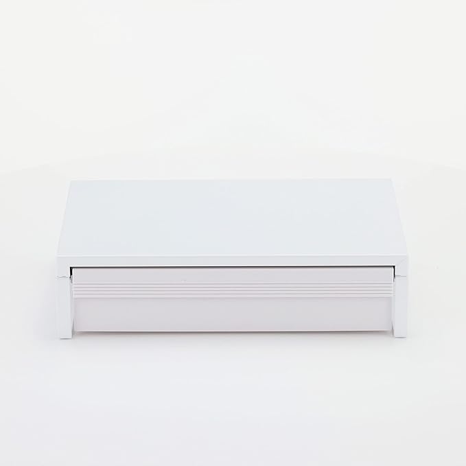 LIHIT LAB Desktop Stand with Drawer, 9.8 x 15.4 x 3.9 Inches, White (A7341-0)