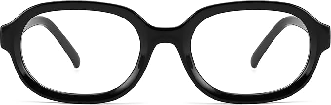 Dollger Blue Light Glasses for Women Oversized Oval Fashion Computer Glasses Retro Chunky Frame Clear Lens