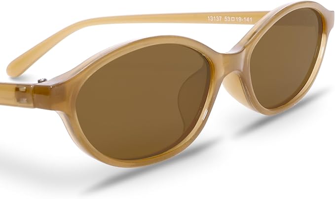 GUVIVI Retro Oval Sunglasses for Women Chic Cat Eye 90s Sunnies Lightweight Narrow Shades Trendy UV protection Sun Glasses