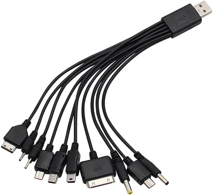 Black 10-in-1 USB-C Charging Station for Android Tablets, Multi-Device Charger Hub with 6 FT Cable, Compact and Portable Design for Travel,Home and Office Use