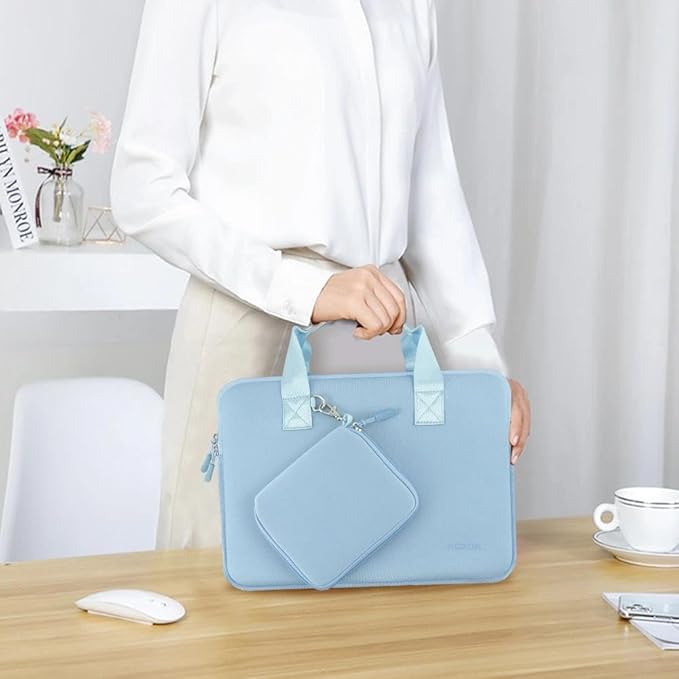 Hseok Laptop Sleeve 15.6-16 inch Case with Small Pouch, Neoprene Computer Bag Compatible with MacBook Neo/Pro 16" M5/M4/M3/M2/M1, MacBook Air 15 M5, XPS 16 and Most 15.6-16 inch Notebooks, S02B01