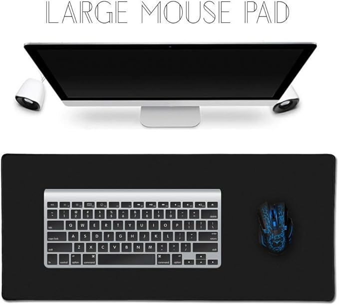 Extra Large Gaming Mouse Pads/Extended Protective Office Desk Mouse Mat Non-Slip Professional Precision Tracking Surface (35.4" x 15.7") for PC Computer Laptop (90x40Black001)