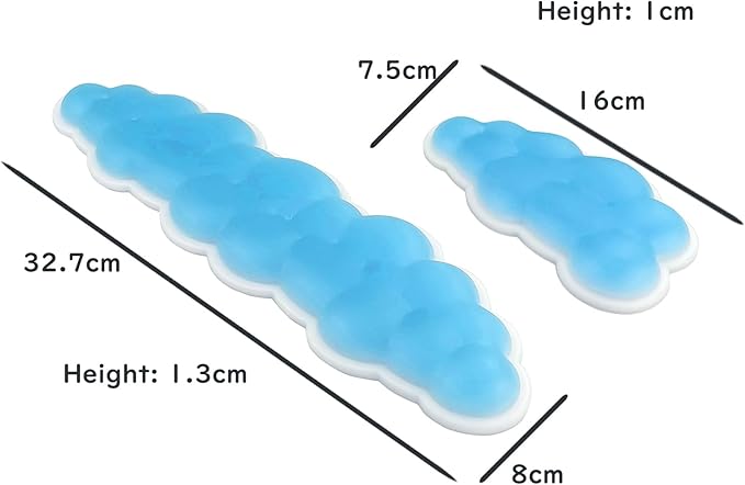 PU Gel Material Computer Keyboard Mouse Wrist Rest, Ergonomic Design, Relieving Typing Pain, Keyboard pad Supporting arm, Mouse pad Supporting Wrist, Anti-Skid PU Base, Office, Home, Games (Blue)