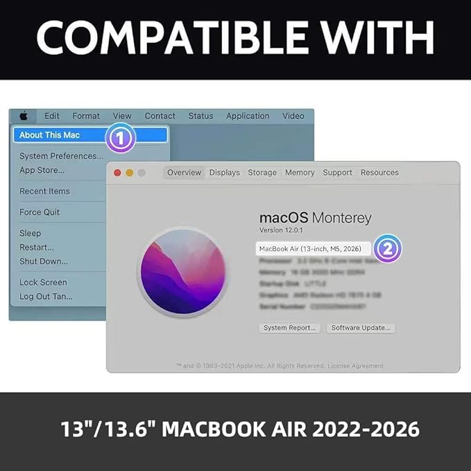 Peslv Magnetic 4 Way Privacy Screen for Macbook Air 13.6/13 Inch (2022-2026, M2, M3, M4, M5), Removable Matte Anti Glare Blue Light Protector, 360 Private Security Filter for Mac Laptop Computer