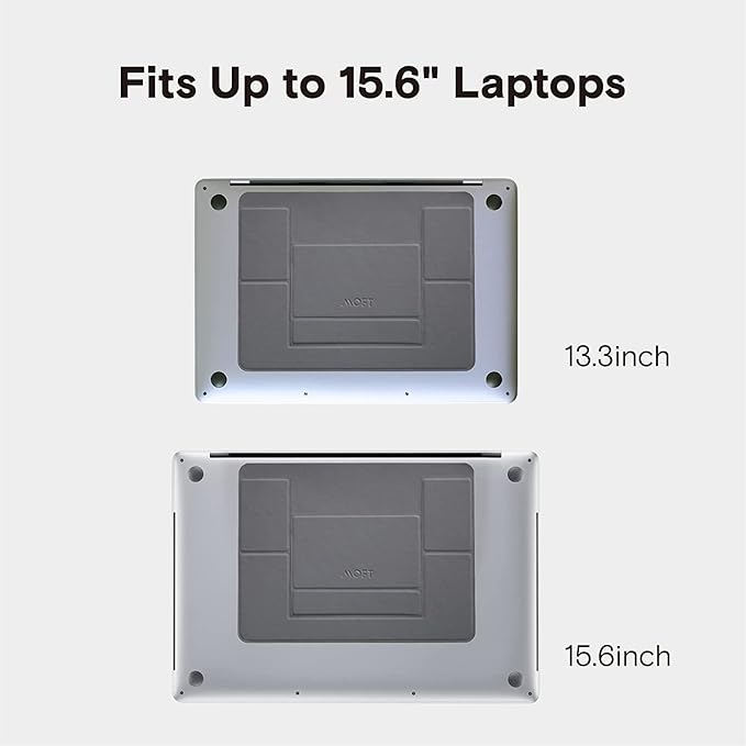 MOFT Laptop Stand for Desk, Stick-On Computer Stand with Dual-Angle, Ergonomic Laptop Riser Holder for Travel, Foldable & Portable MacBook Stand Fits 11.6"-16" Laptops, Starry Grey