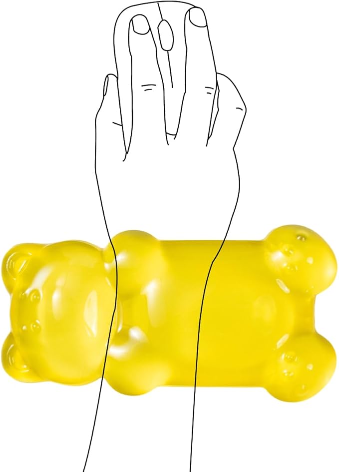 Ergonomic Silicone Gel Mouse Wrist Rest –Yellow Clear Cute Bear Mouse Wrist Rest, Comfort & Support for Typing and Gaming