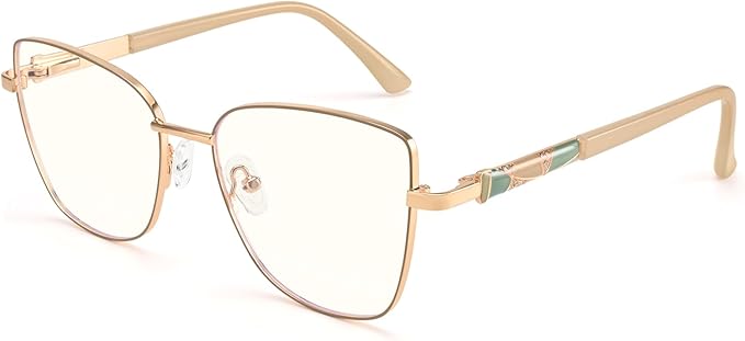 Dollger Blue Light Glasses For Woman Fashion Computer Gaming Eyeglasses Cat Eye Matal Bluelight Blocking Glasses