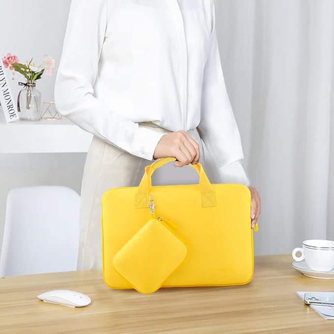 Hseok Laptop Sleeve 13.3-14 inch Case with Small Pouch, Neoprene Computer Bag Compatible with MacBook Neo/Pro 14 M5/M4/M3/M2/M1, Mac Air/Pro 13.3, XPS 14 and Most 13-14 inch Notebooks,Y02L01