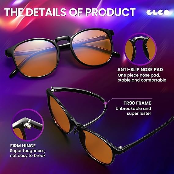 IBOANN Chic & Comfy Blue Light Glasses for Women - 3-Pack Round Frames, Screen-Ready Style with UV Protection Coating
