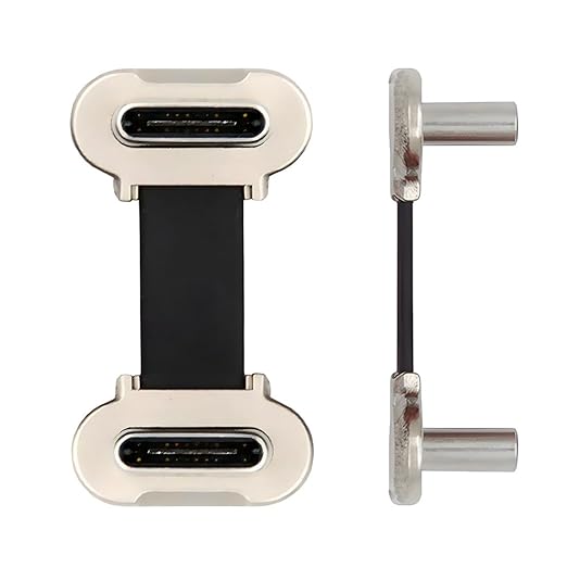 chenyang 0.78Inch USB C Short Flat Cable, USB 2.0 Type C Dual 90 Degree Angled PD 65W Fast Charge Data Extension Cable for Power Bank