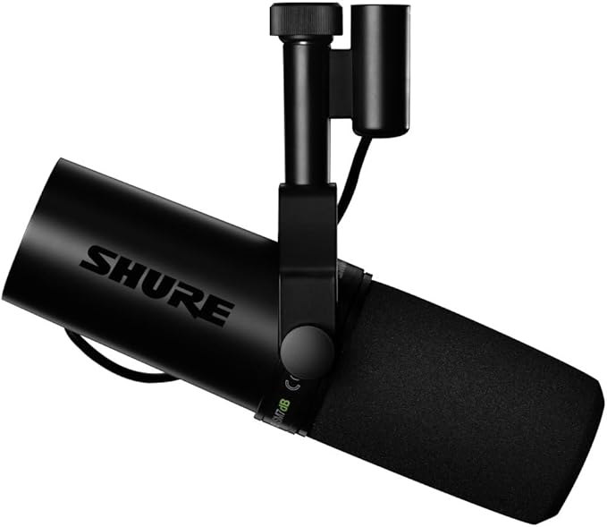Shure SM7dB Dynamic Vocal Microphone with Built-in Preamp – Studio Mic for Streaming, Podcasting, and Recording – Smooth Sound, Wide Frequency Range, Rugged Build, Windscreen Included, XLR, Black