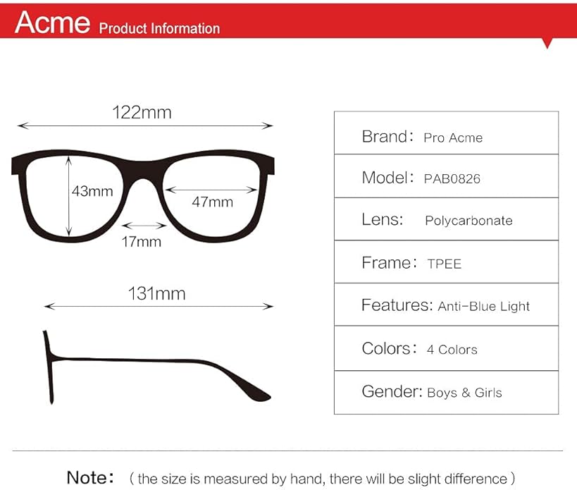 Pro Acme Blue Light Blocking Glasses for Kids - Boys & Girls Unbreakable Frame (3-12 Years)