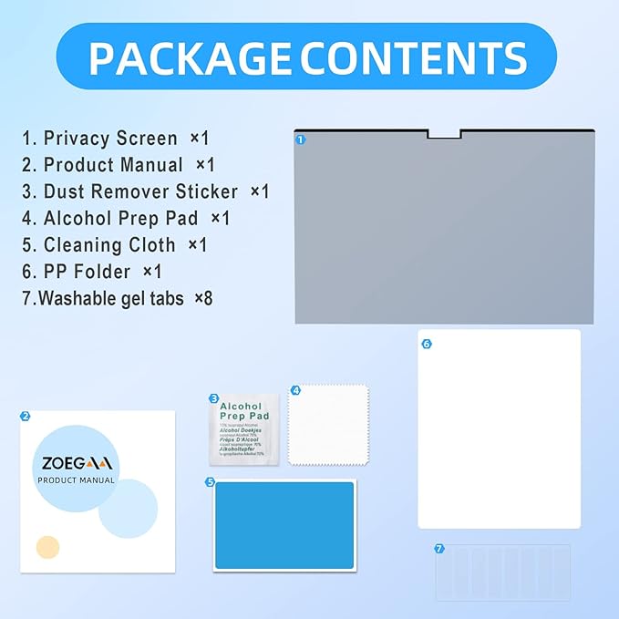 ZOEGAA MacBook Pro 16 inch Privacy Screen 2021~2026, Magnetic Privacy Screen MacBook Pro 16 inch M1, M2, M3, M4, M5, Pro, Max Chip, Removable Laptop Privacy Screen and Anti-Glare Protector