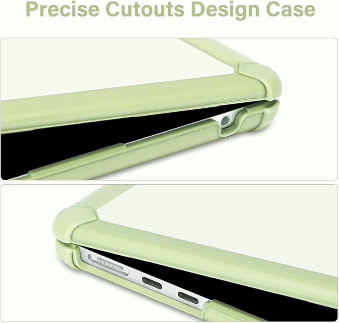 MOSISO Compatible with MacBook Air 13 inch Case M5 2026 M4 2025 M3 M2 2024-2022 A3449 A3240 A3113 A2681,3 in 1 Kit Crack-Resistant Heavy Duty Protective Plastic Hard Case with TPU Bumper, Sage Green