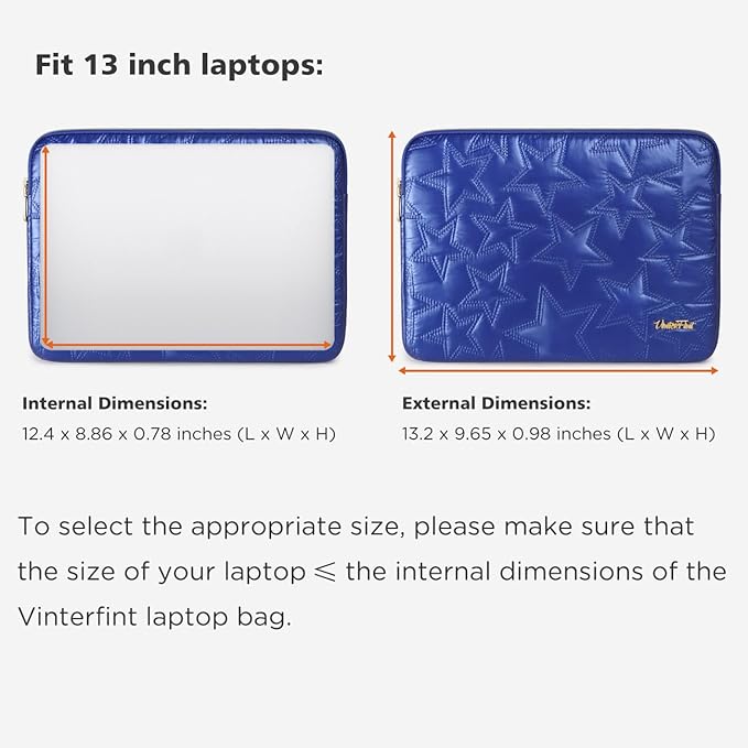 13 inch Laptop Sleeve Case for 13" Macbook Air M4/M3 2025-2018, MacBook Pro 13, 13" Latitude 5350/7320/7350, 13.4" Dell XPS 13, 13" ThinkPad X13 Gen / L13 Gen 5, HP Laptop Bag Cover, Blue