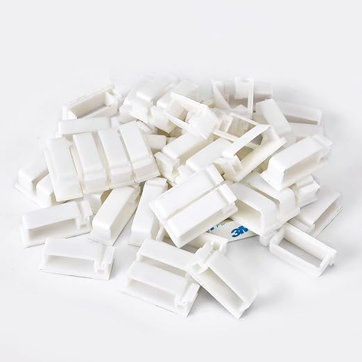 50Pcs Self Adhesive Cable Management Clips,Cable Organizers Wire Clips Cord Holder for PC Laptop Ethernet Cable Desktop Home Office(1.52?€??€? x 0.59?€??€? x 0.57?€??€?,White) - Image 7