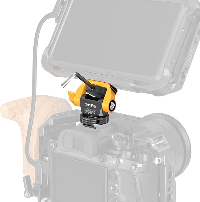 SMALLRIG Swivel and Tilt Monitor Mount (Bumblebee Edition) Adjustable Monitor Holder with Bouncy Locating Pins and Cold Shoe Mount for 5" and 7" Monitors - Image 9