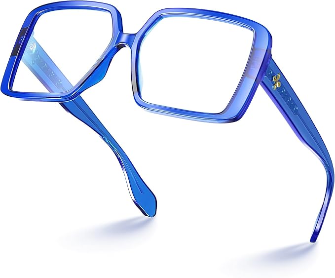 VISOONE Oversized TR90 Blue Light Blocking Glasses Fashion Accessories Non Prescription for Women Harvard