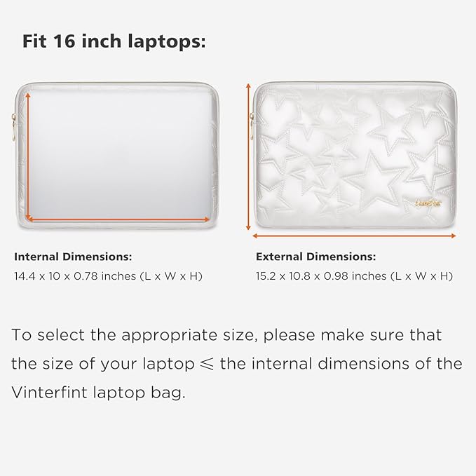 15 16 inch Laptop Sleeve Case for 15" MacBook Pro/Air M5 M4, 16" MacBook Pro M5 M4 Pro Max, 15" Surface Laptop 7 AI, 15" IdeaPad Slim 5i Gen 9, 16.3" XPS 16, HP Laptop Bag Cover, Off-White