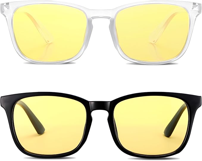 Polarized Sunglasses for Women Men, Night Driving Glasses Anti Glare Yellow Lens UV 400 for Day Night Use