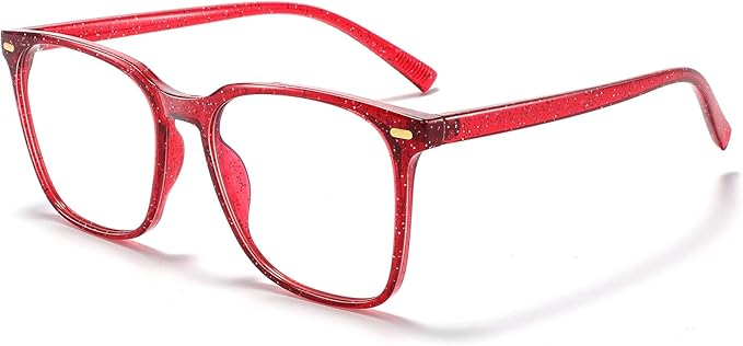 Oversized Square Blue Light Blocking Glasses for Women Men, Anti-Fatigue Computer Monitor Glasses Reduce Eye Strain