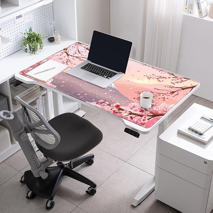 Gaming Mouse Pad 24x48 Desk Mat Large Mousepad Cherry Blossom Desk Pad Giant Full Mouse Mat XXXL Computer Mat for Protector Desktop Wireless