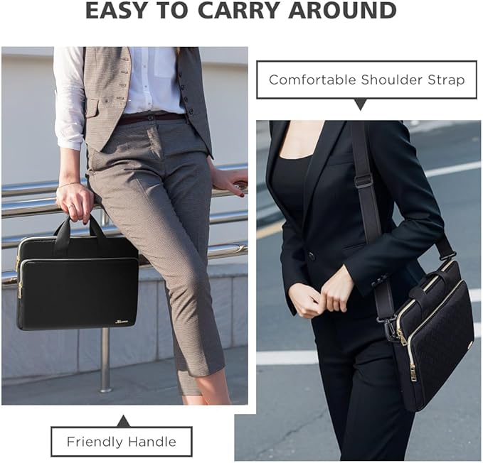 KIZUNA Laptop Sleeve Case 17 Inch Computer Shoulder Bag for for LG gram 17/17.3" MSI 17/Dell G7/17 Lenovo IdeaPad 3i Gen7/17.3" HP ProBook 470/Lenovo Ideapad 700,Black