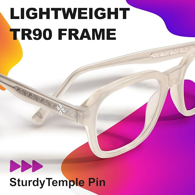 VISOONE Oversized Square Blue Light Blocking Glasses Fashion Computer Eyewear for Women and Men BENNETT