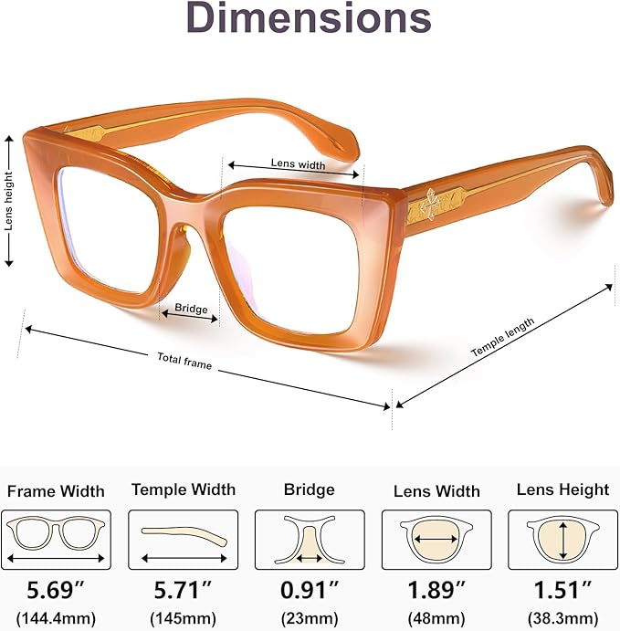 VISOONE Cat Eye Blue Light Blocking Glasses TR90 Anti-glare Women Calida