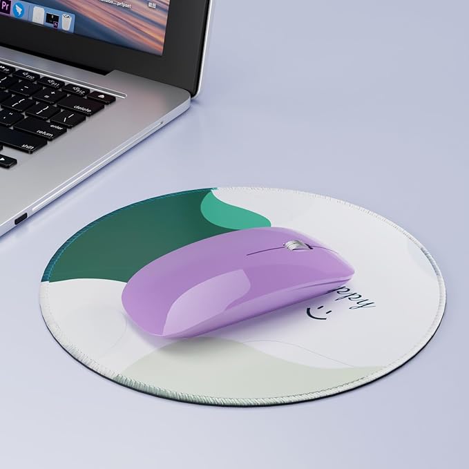 Uiosmuph G11 Wireless Mouse, USB C Rechargeable Computer Mouse, Slim Silent Mice 2.4GHz Optical with USB Nano Receiver and USB C Receiver for Laptop/Mac/PC - Purple