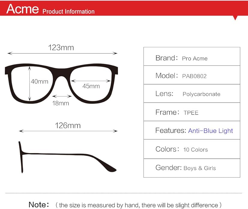 Pro Acme Blue Light Blocking Glasses for Kids - Boys & Girls Unbreakable Frame (3-12 Years)