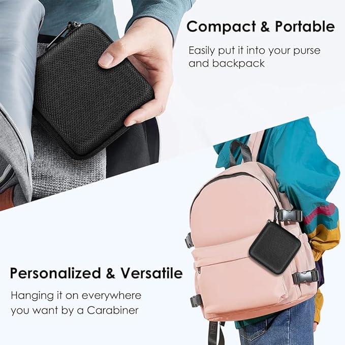 FINPAC Hard Case for MacBook Charger, Small Electronic Organizer Bag for MacBook Power Adapter, Portable Pouch Travel Storage for Laptop Accessories, Magic Mouse, USB Drives, GoPro, Gadgets - Black