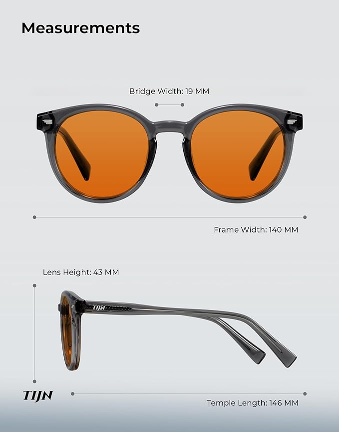 TIJN Blue Light Blocking Glasses Men Women Vintage Thick Round Rim Frame Eyeglasses
