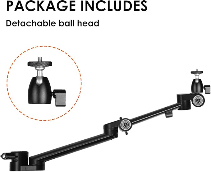 TARION Modular Desktop Camera Mount - 19"/48 cm DSLR Desk Arm with 1/4" Screw Ballhead 360 Degrees Adjustable - Compatible with 35 mm Rods - Titanrig Arm Z - Image 8