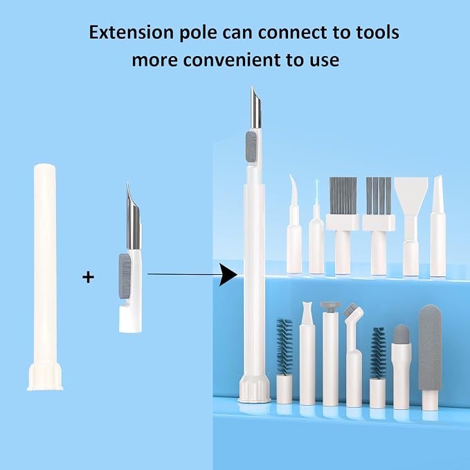 32 in 1 Multi-Functional Cleaning Kit for Electronics Devices, Mobile Phones, Computer, Monitor, Earbuds, Headphones, Laptop, Camera, Lens Portable White Electronic Cleaning Kit (Black) - Image 7