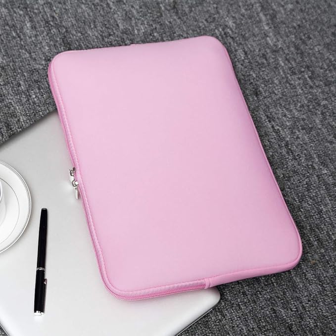 RAINYEAR Laptop Sleeve Case Compatible with 13.3 Inch Notebook Computer Tablet Chromebook 14" MacBook Pro/Max M1 M2 M3 M4 M5 Soft Cover Protective Case Zipper Carrying Bag (Pink)