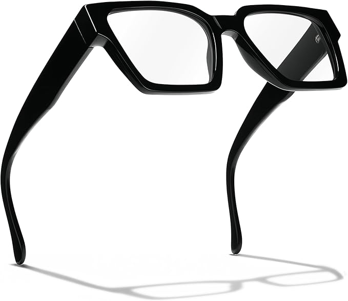 livho Oversized Eyewear Frame for Woman and Men - Rectangle Fashion Glasses for Computer, Chic Preppy Frame