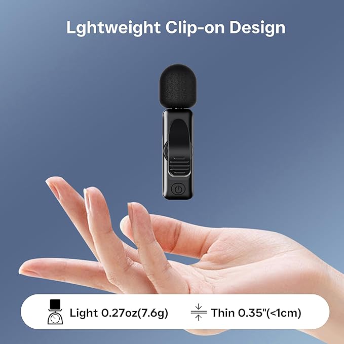 Wireless Lavalier Microphone for iPhone iPad (Lightning) - 2 Pack Mini Lapel Mic with Noise Reduction for Video Recording TikTok YouTube Vlog Interview Professional Plug & Play Clip on Mic