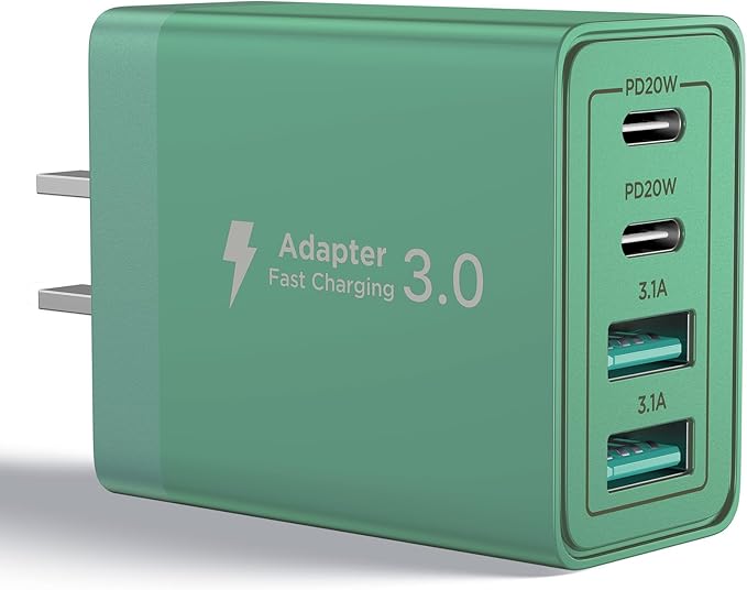 USB C Wall Charger, 40W Fast USB C Charging Block 4-Port PD Power Adapter + QC Wall Plug Multiport USB Charger Type C Charging Block Cube for iPhone 17 16 15 14 13 12 11 Pro Max XR XS 8 7