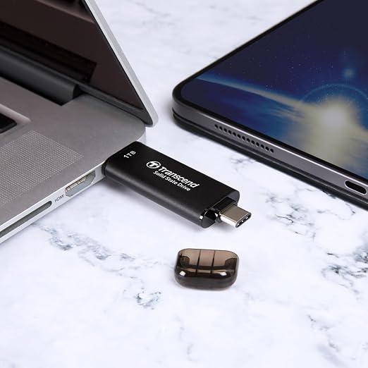 Transcend ESD310 512GB External SSD, Up to 1,050MB/s, Dual USB Flash Drive for iPhone/iPad/Mac/Windows, Android/Tablet/PC, USB 3.2 Gen 2 Thumb Drive Photo Stick, 2-in-1 Type C &Type A Memory Stick - Image 10