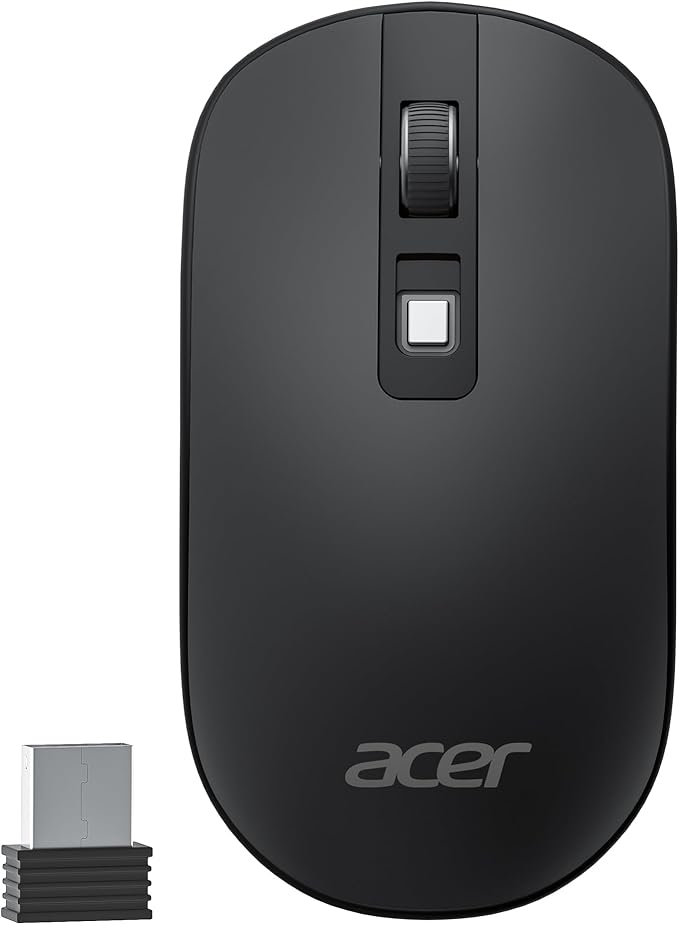 acer Computer Mouse Wireless, 2.4G Slim USB Wireless Mice with USB Receiver, Small Sized Hands, 800/1200/1600 Adjustable DPI Optical Laptop Mouse with 4 Buttons, Portable for Laptop, Desktop, PC