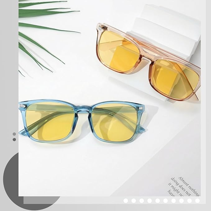 Polarized Sunglasses for Women Men, Night Driving Glasses Anti Glare Yellow Lens UV 400 for Day Night Use