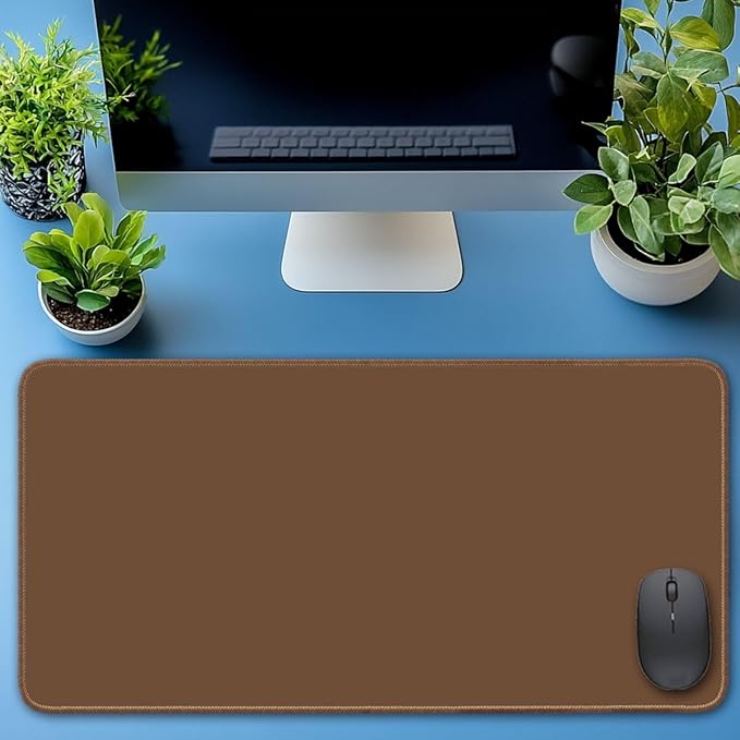 Large Mouse Pad, Non-Slip Desk Blotter, Office Desk Mat, Desk Pad Protector, Laptop Desk Pad, Desk Writing Pad for Office and Home, Coffee, 31x12 inch