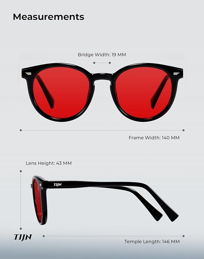 TIJN Blue Light Blocking Glasses Men Women Vintage Thick Round Rim Frame Eyeglasses